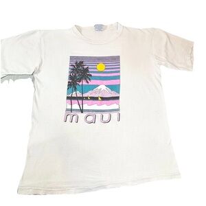 Vintage 80s Poly Tees T Shirt Men’s Xl Maui Hawaii Single Stitch